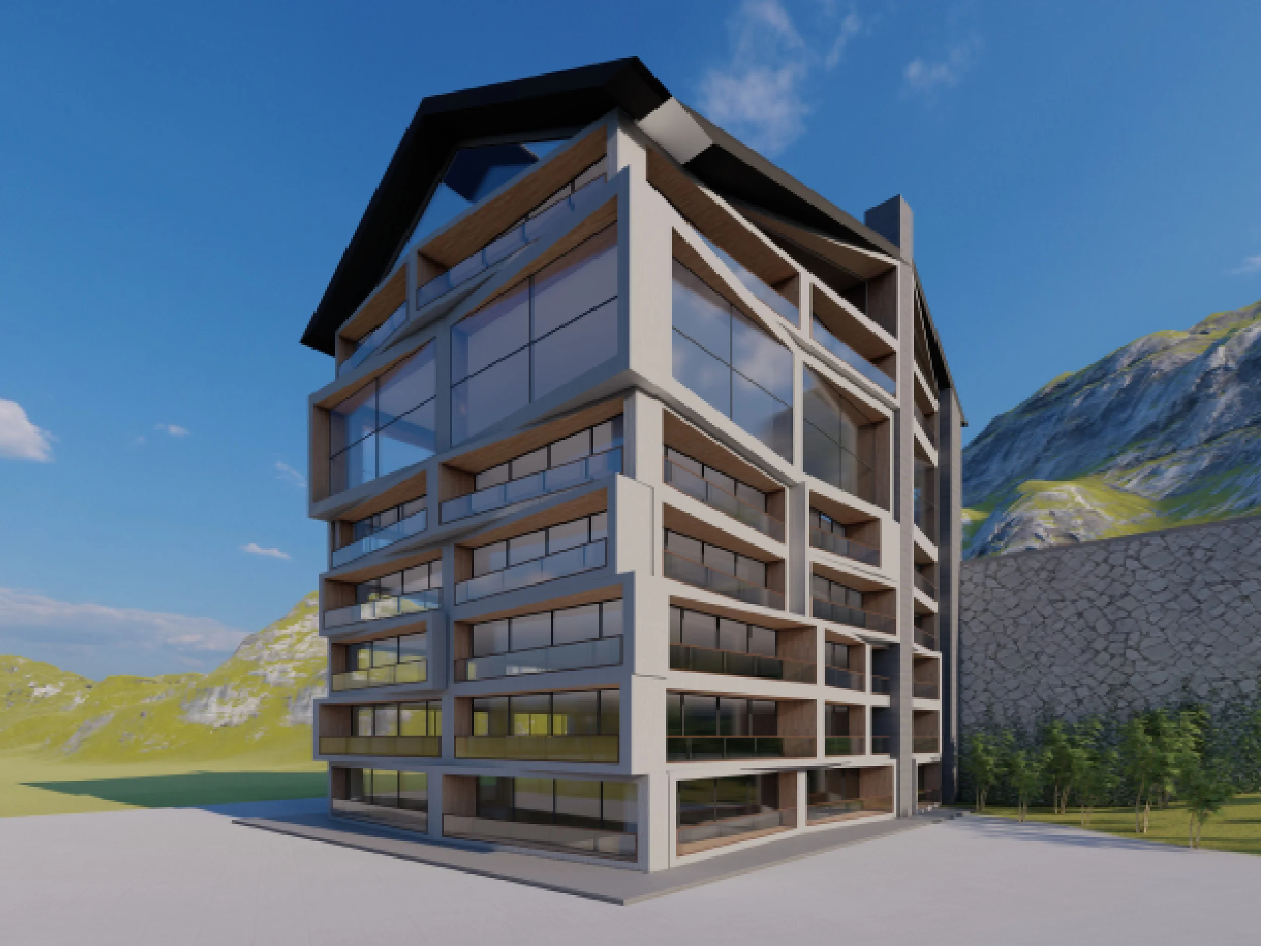 Modern Building Apartments in Murree Hills.